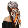 Square Satin Foulard Scarf 90 x 90 cm (35 x 35 in) Neckerchief Bandana Hijab for Women
