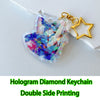 Personalized Acrylic Pet Photo Keychain - Custom Cat & Dog ID Charm, Holographic Name Tag