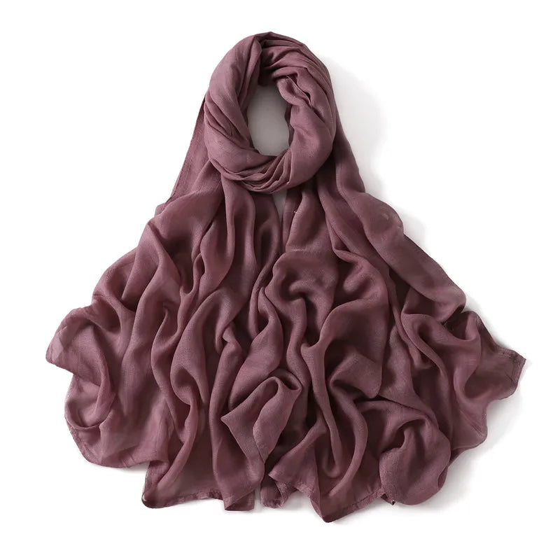 Oversized Cotton Rayon Hijab Scarf 180 x 95 cm (71 x 37 in) Solid Shawl Wrap Islamic Turban Headscarf