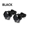 Punk Stainless Steel Stud Earrings Set – Black Round Studs for Men & Women, Vintage Hip Hop Ear Piercing Jewelry (1 or 11 Pairs)