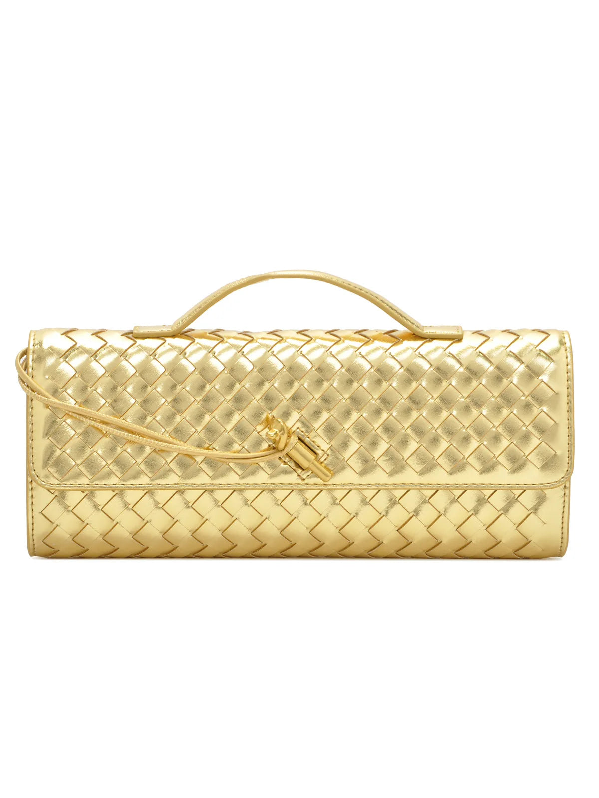 Woven Leather Baguette Shoulder Bag, Genuine Cow Leather Crossbody Handbag for Women