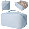 Large Capacity PU Leather Travel Makeup Bag – Water-Resistant Cosmetic & Toiletry Organizer