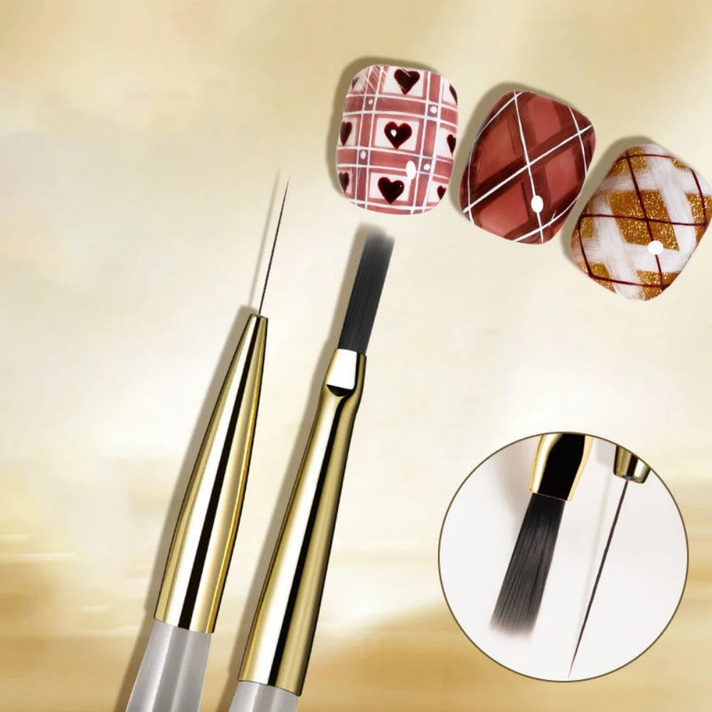 Plaid Nail Art Brush 0.5mm Fine Detail Brush for Tartan, Lines & Gel Acrylic Nails