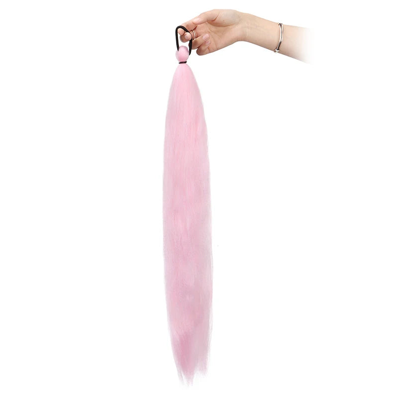 WIGSIN 26-Inch (66 cm) Synthetic Ponytail Extension – Long Yaki Straight Ombre with Elastic Tie