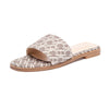 Women's Canvas Letter-Print Slip-On Sandals — Comfortable Flat Anti-Slip Rubber Sole