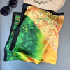 70 x 70 cm (27.6 x 27.6 in) Floral Satin-Look Polyester Square Scarf - Women's Headscarf, Hijab, Hair Band & Wrist Wrap