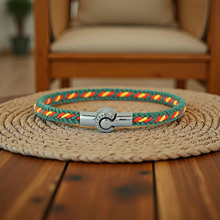 Handmade Ethnic Braided String Bracelet – Unisex Lucky Thread Couple Bangle with Magnetic Clasp, 18.5/20.5/22.5 cm (7.3/8.1/8.9 in)