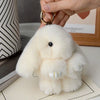 15 cm (5.9 in) Rabbit Fur Pom Pom Keychain – Cute Bag Charm & Car Pendant for Women Gifts