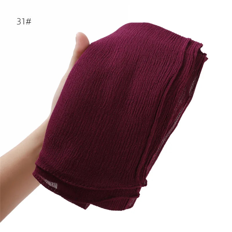 Women's Large Solid Polyester Hijab Scarf 80 x 190 cm (31.5 x 74.8 in) Long Muslim Headscarf Wrap Shawl Turban