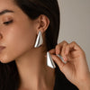 Ingemark Vintage Punk Leaf Geometric Stud Earrings for Women - Metal Goth Ear Jewelry, Gold & Silver