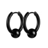 Punk Stainless Steel Stud Earrings Black – Unisex Vintage Hip Hop Ear Studs
