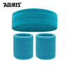 Sweatband Set — 1 Headband + 1 Pair Wristbands, Sweat-Absorbent Athletic Head & Wrist Bands for Workout Basketball Running Tennis