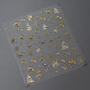 Gold Snowflake & Snowman 3D Self-Adhesive Christmas Nail Stickers with Rhinestones, 10.3 x 8 cm (4.06 x 3.15 in) Sheet