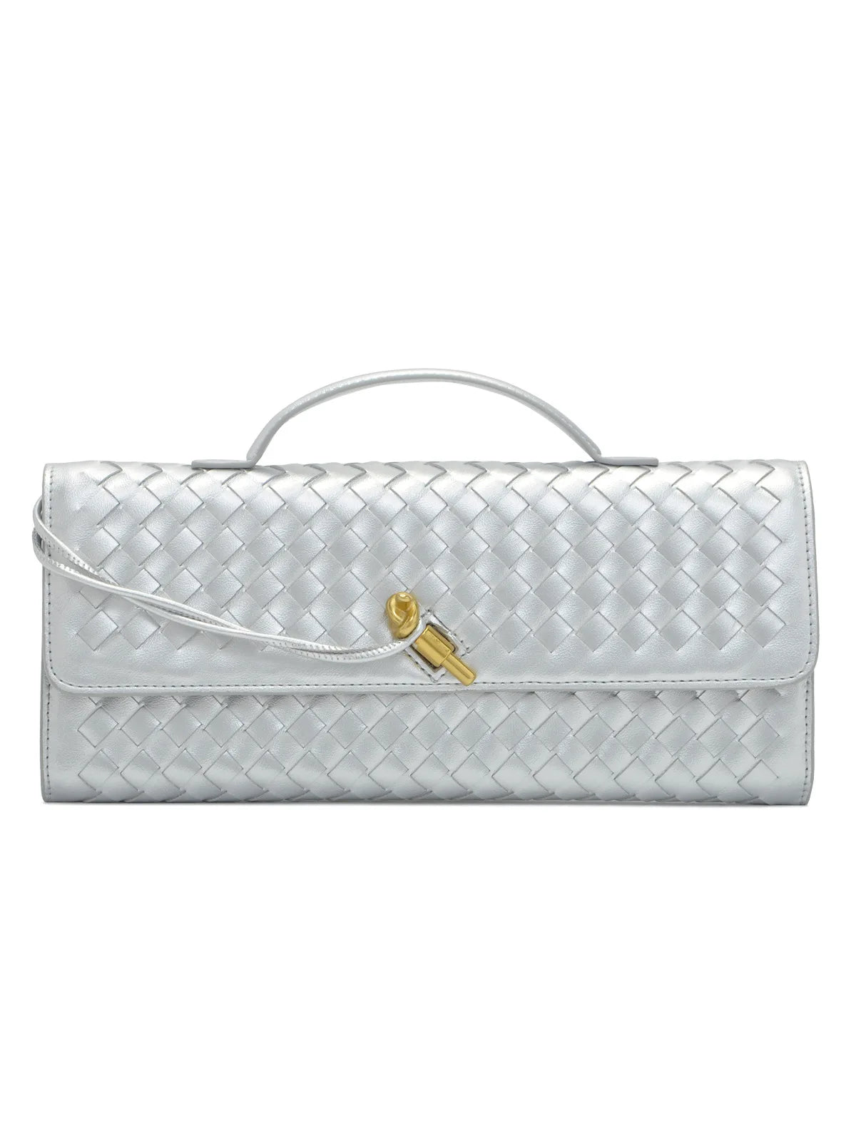 Woven Leather Baguette Shoulder Bag, Genuine Cow Leather Crossbody Handbag for Women