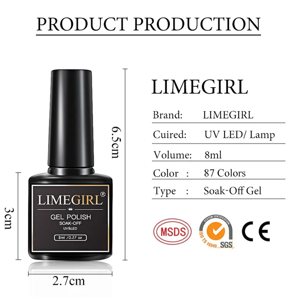 LIMEGIRL Gel Nail Kit with UV/LED Lamp, Electric Nail Drill & Soak-Off Manicure Set