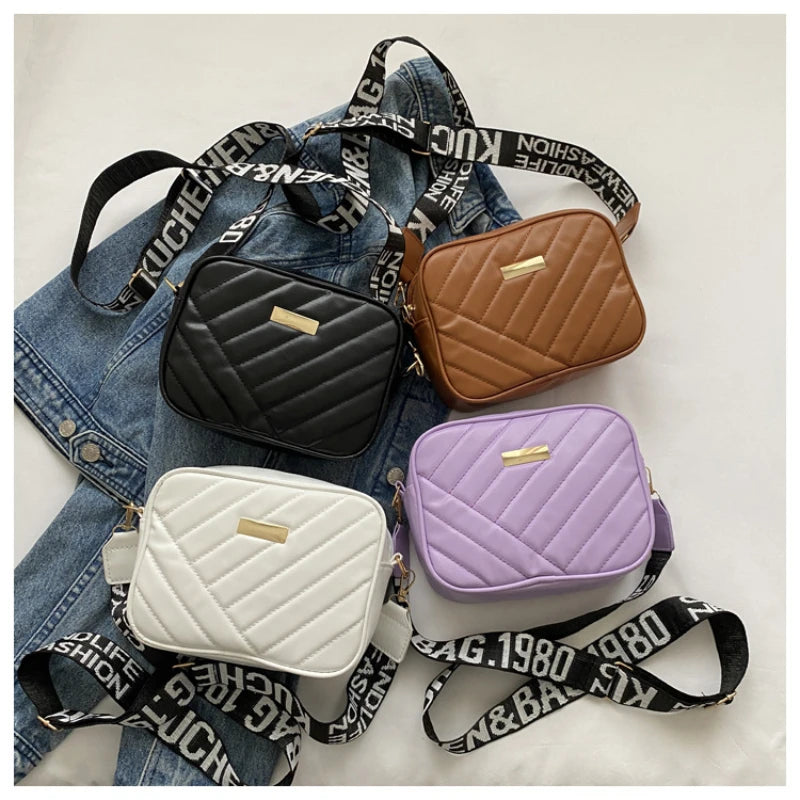 Women's Mini Quilted PU Crossbody Bag - Small Shoulder Bag & Phone Wallet (7.3 x 5.5 x 2.4 in / 18.5 x 14 x 6 cm)