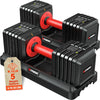 Adjustable Dumbbell Pair 5-in-1 Quick-Change Weight Set with Nonslip Textured Handle - Home Gym Strength Training