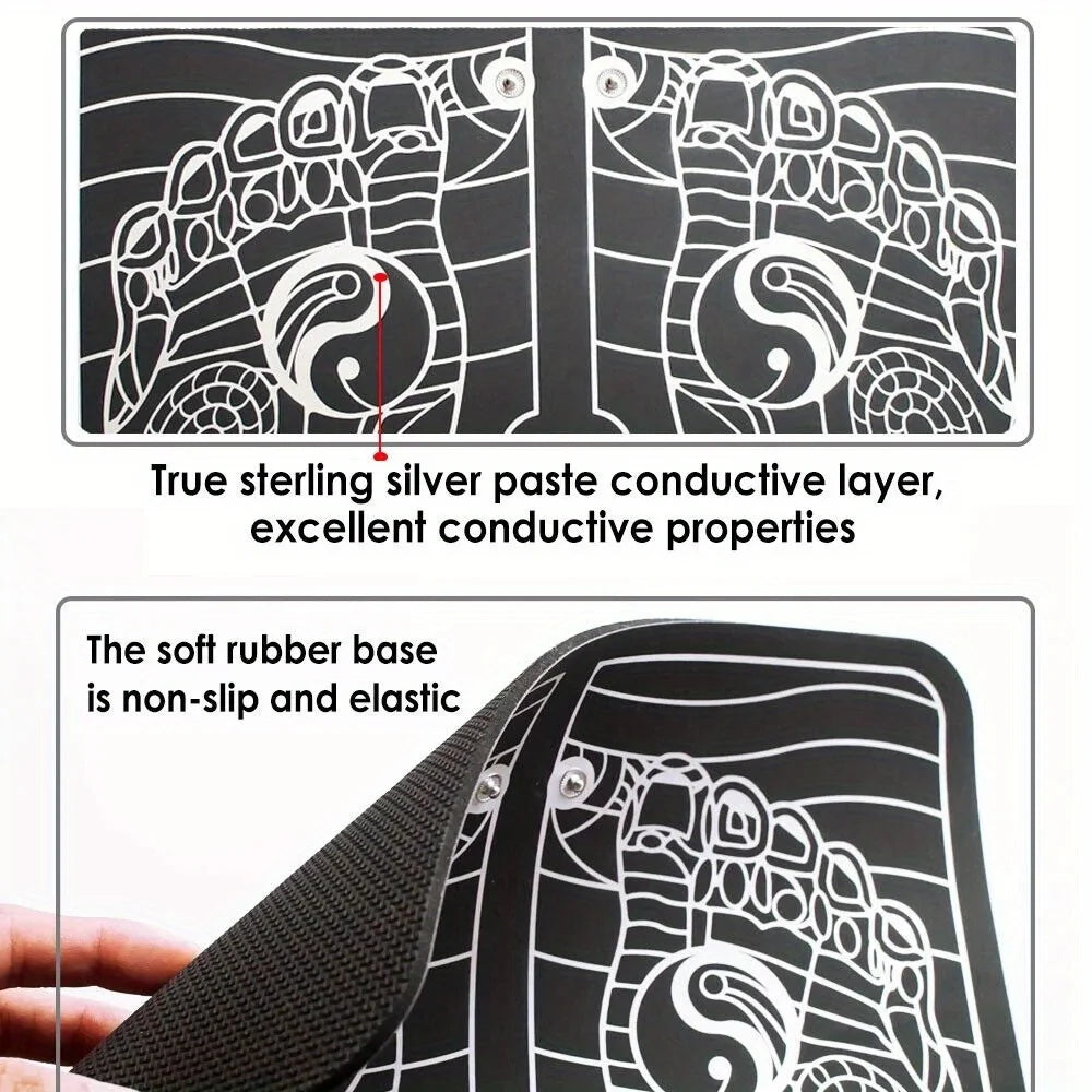 USB Rechargeable EMS Foot Massager Pad — Foldable Portable, 6 Modes & 9-Level Intensity for Foot Therapy