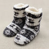 Women's Winter Faux Fur Slipper Boots — Fleece-Lined Elk & Snowflake Design, Non-Slip Indoor Home Shoes (25 cm / 9.8 in, EU 36-38 / US 5-7)