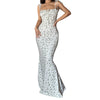 Floral Spaghetti Strap Drawstring Midi Dress - Mid-Calf Bodycon for Summer & Spring