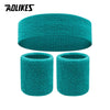 Sweatband Set — 1 Headband + 1 Pair Wristbands, Sweat-Absorbent Athletic Head & Wrist Bands for Workout Basketball Running Tennis