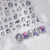 Gold Snowflake & Snowman 3D Self-Adhesive Christmas Nail Stickers with Rhinestones, 10.3 x 8 cm (4.06 x 3.15 in) Sheet