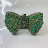 Rhinestone Evening Clutch with Bow - Multi-Color Bridal Wedding Party Handbag