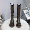 Rose Romance Knight Women's Mid-Calf Western Cowboy Boots - Chunky Heel, Leather Upper & Lining