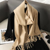 Women’s Long Winter Scarf – Cashmere Blend Shawl Hijab Wrap, Solid Colors, 200×33 cm (79×13 in) – 62 Colors
