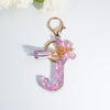Sequin Letter Keychain with Tassel & Butterfly Charm – Initial A-Z Resin Keyring for Women, Bag & Car (55mm / 2.2 in)