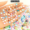 Mix 50pcs 3D Metal Nail Art Decorations Alloy Rhinestones Pearls Zircon DIY Nail Charms
