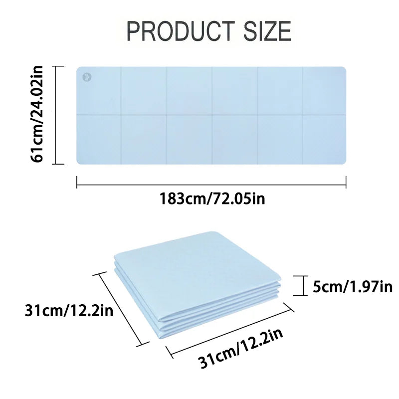 Foldable Yoga Mat Mute Eco Friendly Folding Travel Fitness Exercise Double Sided Non-Slip For Pilates & Floor Workouts Dance
