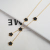 Adjustable Gold-Plated 316L Stainless Steel Clover Flower Bracelet — Five-Leaf Petal Charm for Women, Hypoallergenic Gift