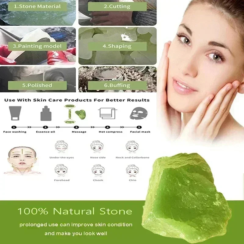 Natural Jade Roller & Gua Sha Set – Facial Lifting Massager for Face, Neck & Eyes, Anti-Wrinkle Spa Tool (1/2/3-Pack)