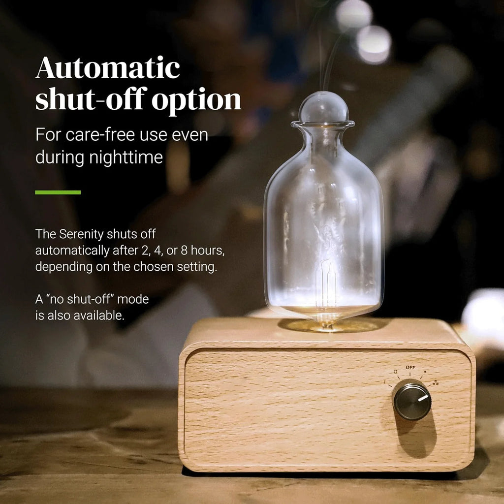 Nebulizing Essential Oil Diffuser - Battery Operated Wood and Glass Aromatherapy Diffuser for Home & Office