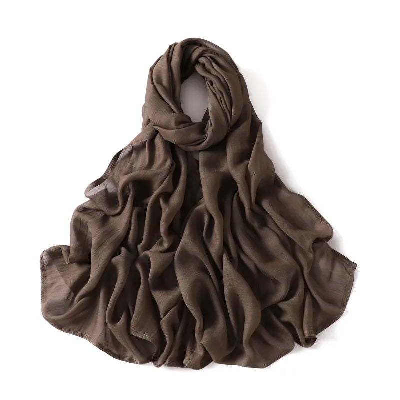 Oversized Cotton Rayon Hijab Scarf 180 x 95 cm (71 x 37 in) Solid Shawl Wrap Islamic Turban Headscarf