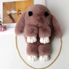 Plush Bunny Faux Fur Crossbody Bag with Chain Strap - Cute Women’s Shoulder Messenger Purse (21 Colors)