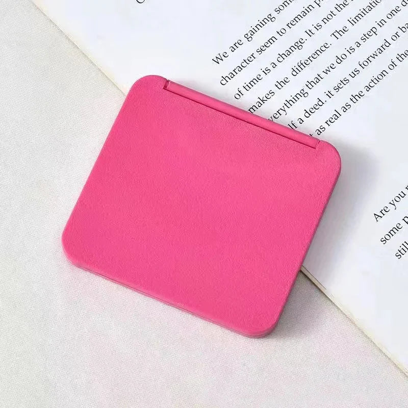 Double-Sided Mini Pocket Makeup Mirror Portable Compact Hand Mirror for Women & Girls Cute Square Design Multiple Colors