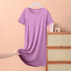 Plus Size Short Sleeve Mid-Length Summer Sleepdress XL–8XL | Lightweight Solid Color Homewear Nightgown