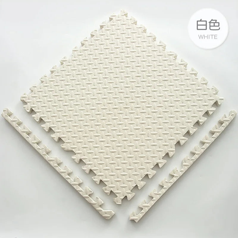 16-Pack 30 x 30 cm (11.8 x 11.8 in) EVA Interlocking Floor Tiles – Non-Slip Leaf Grain for Gym, Yoga & Playroom