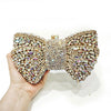 Rhinestone Evening Clutch with Bow - Multi-Color Bridal Wedding Party Handbag