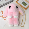 Plush Bunny Faux Fur Crossbody Bag with Chain Strap - Cute Women’s Shoulder Messenger Purse (21 Colors)