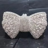 Rhinestone Bow Evening Clutch Minaudiere - Sparkling Bridal Wedding Bag 18 cm (7.1 in) with Chain