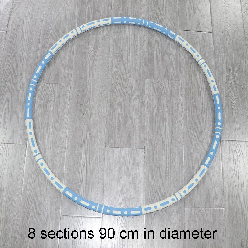 8-Section Removable Sponge Hula Hoop 90cm (35.4in) Padded Waist Slimming Fitness Hoop, Adjustable Weighted, Multi-Color