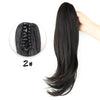AZQUEEN 18-Inch (45 cm) Clip-In Wavy Ponytail Hair Extension - Heat-Resistant Synthetic, Layered Black/Brown