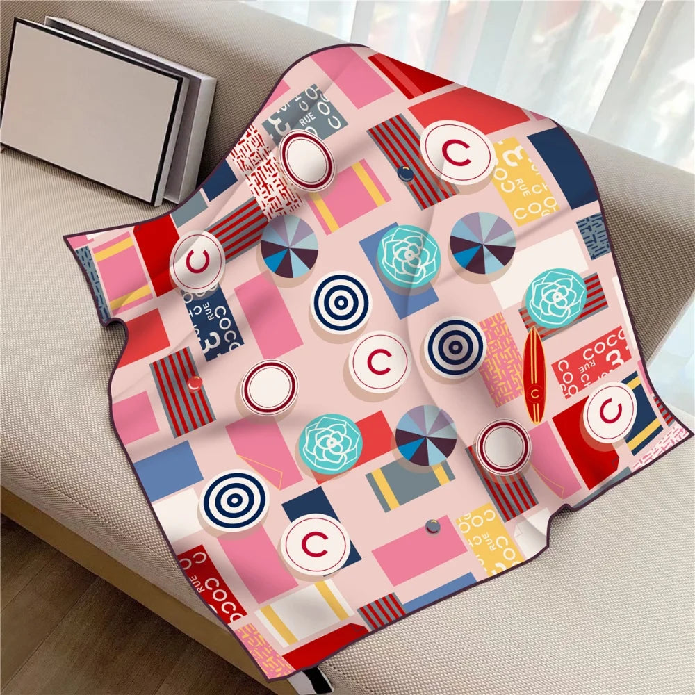 Twill Silk Square Scarf 90 x 90 cm (35.4 in) - Floral & Letter Print Women's Neck Kerchief Wrap