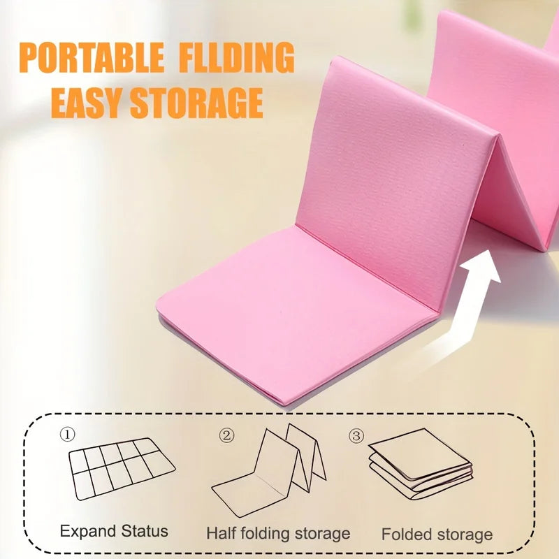 Foldable Yoga Mat Mute Eco Friendly Folding Travel Fitness Exercise Double Sided Non-Slip For Pilates & Floor Workouts Dance