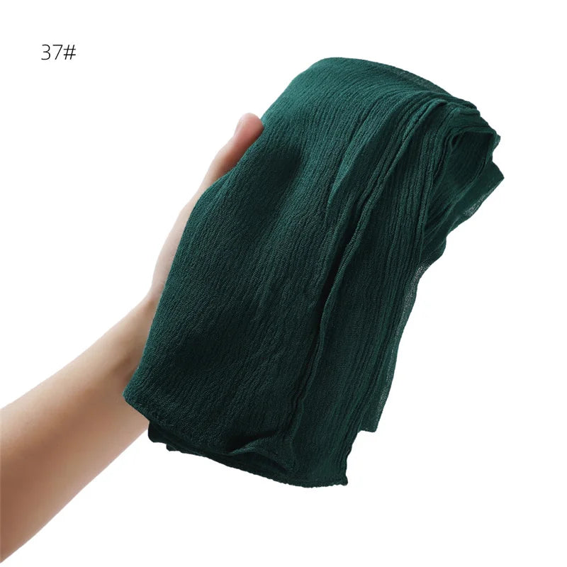 Women's Large Solid Polyester Hijab Scarf 80 x 190 cm (31.5 x 74.8 in) Long Muslim Headscarf Wrap Shawl Turban