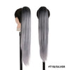 Long Ombre Blonde Synthetic Clip-In Braided Wavy Ponytail Hairpiece — Black to Brown Hair Extension