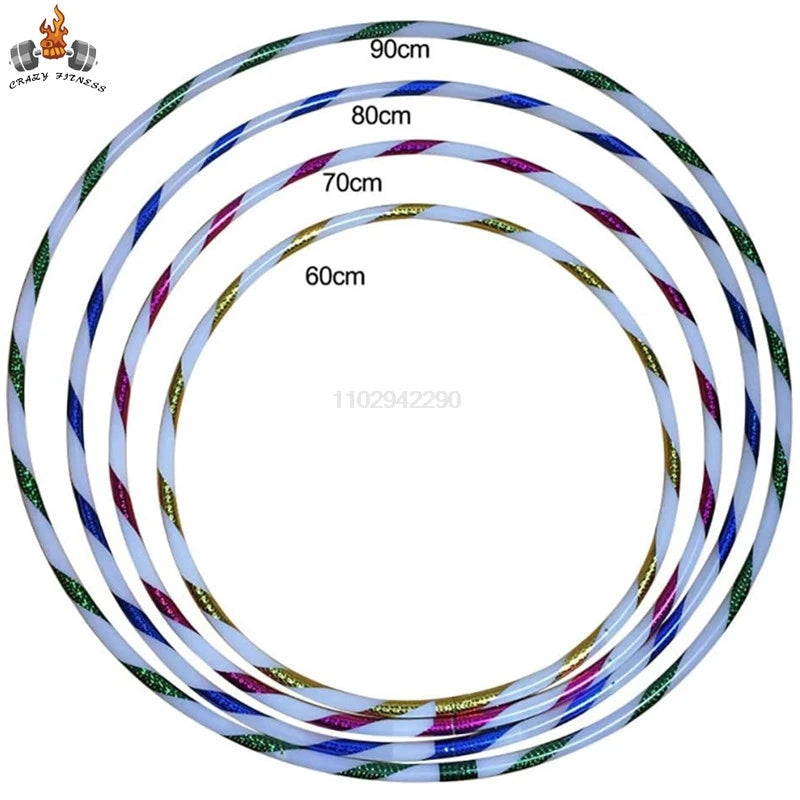 LED Glow Hula Hoop (60/70/80/90 cm | 24/28/31/35 in) — Multicolor Light-Up Fitness Hoop for Adults & Kids, Portable Collapsible Core Workout